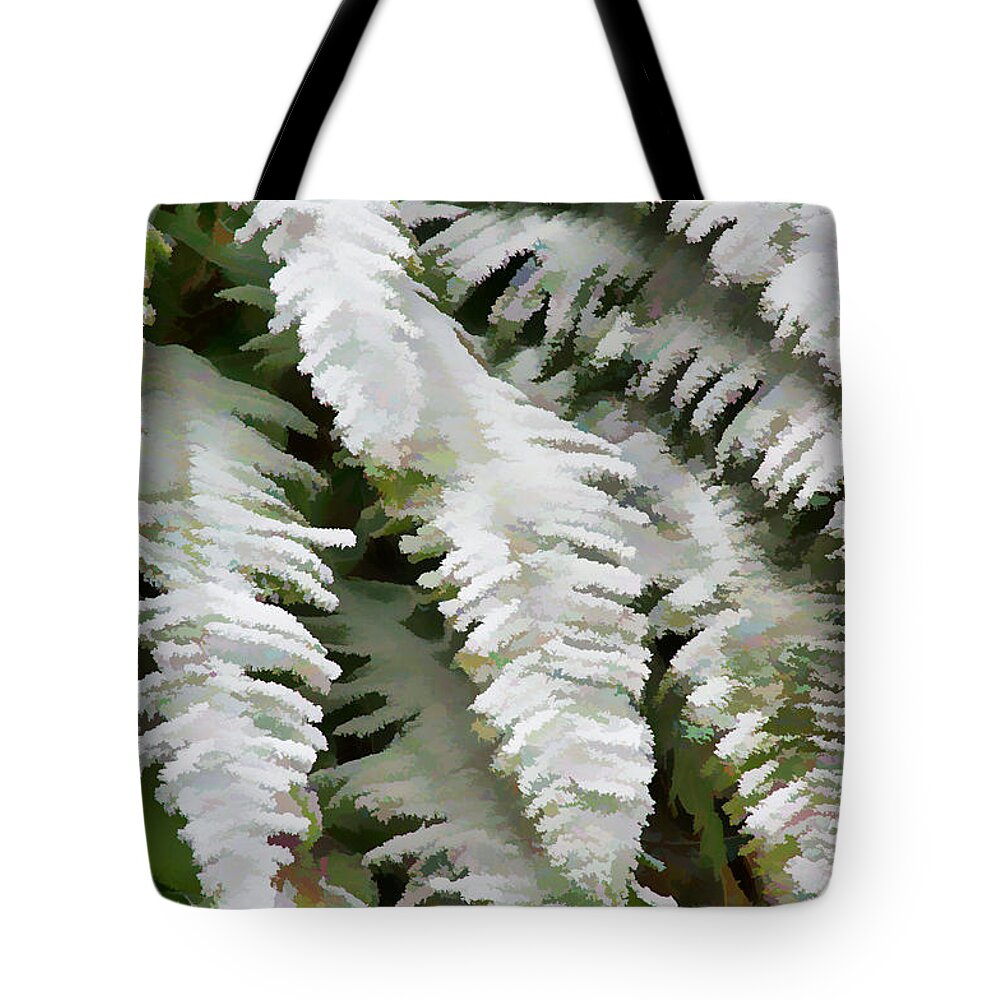 Ferns Tote Bag featuring the photograph Frosty Ferns by Ron Roberts