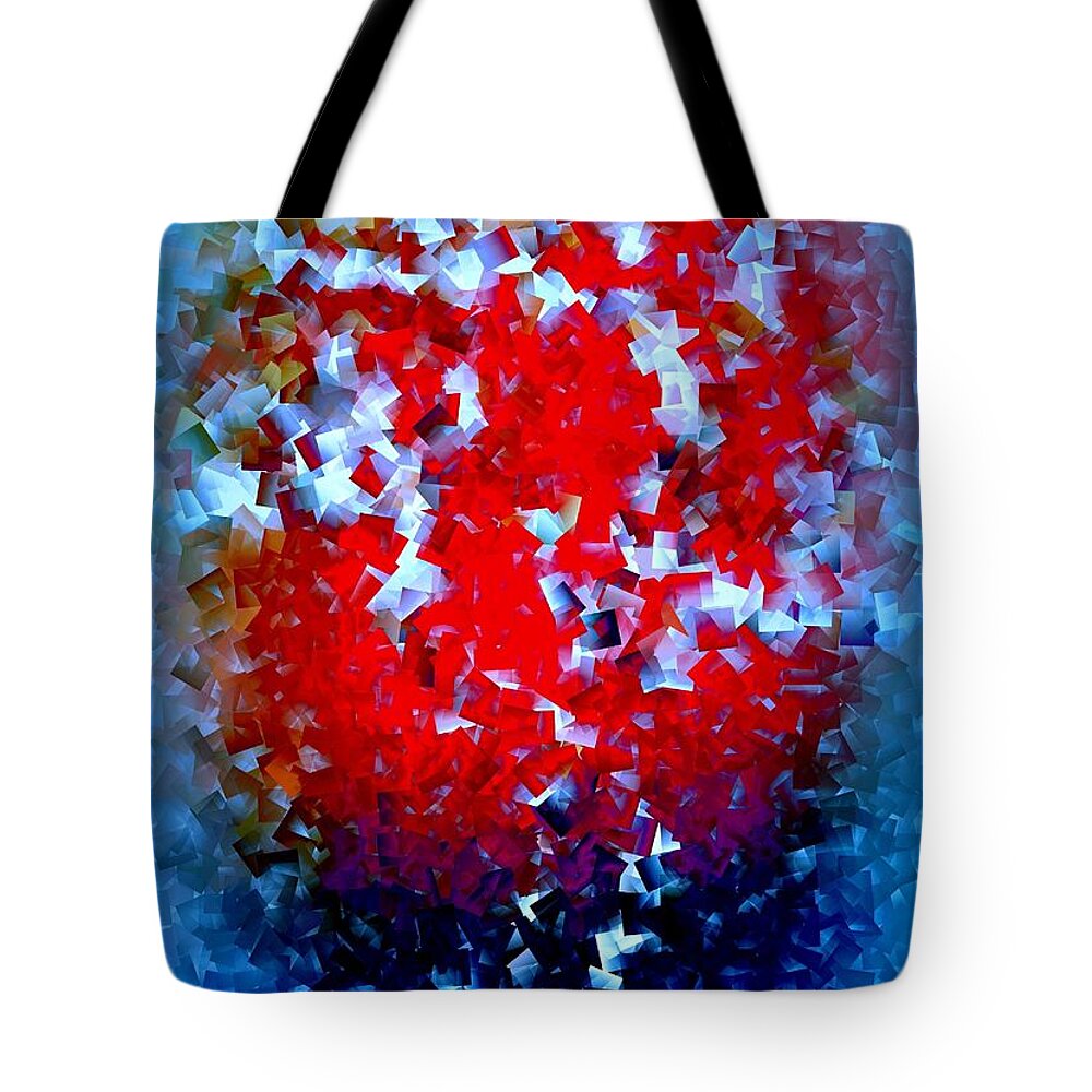 Abstract Tote Bag featuring the digital art Frozen Apple by Greg Moores