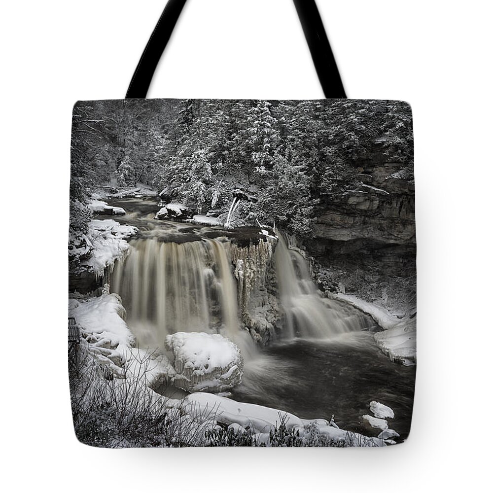 West Tote Bag featuring the photograph Frozen Blackwater by Robert Fawcett