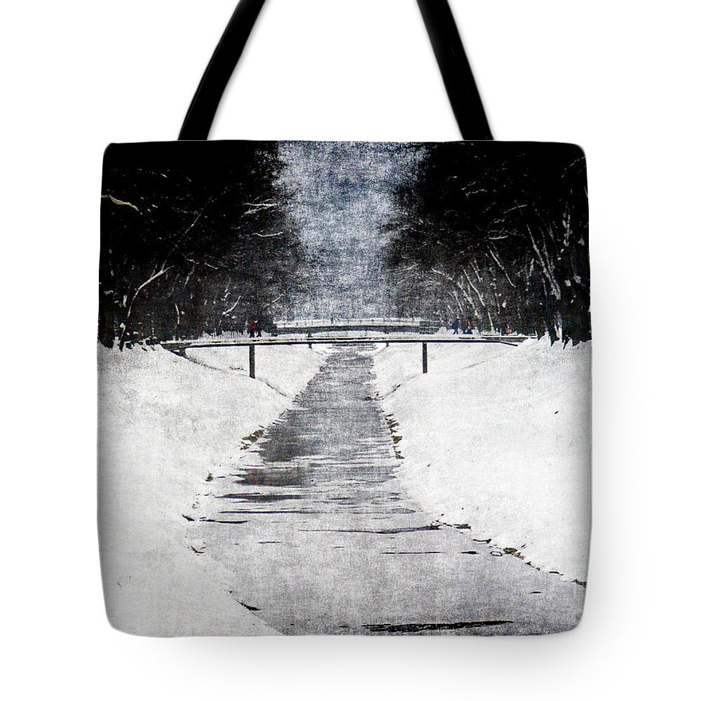 Frozen River Tote Bag featuring the photograph Frozen River by Nina Ficur Feenan