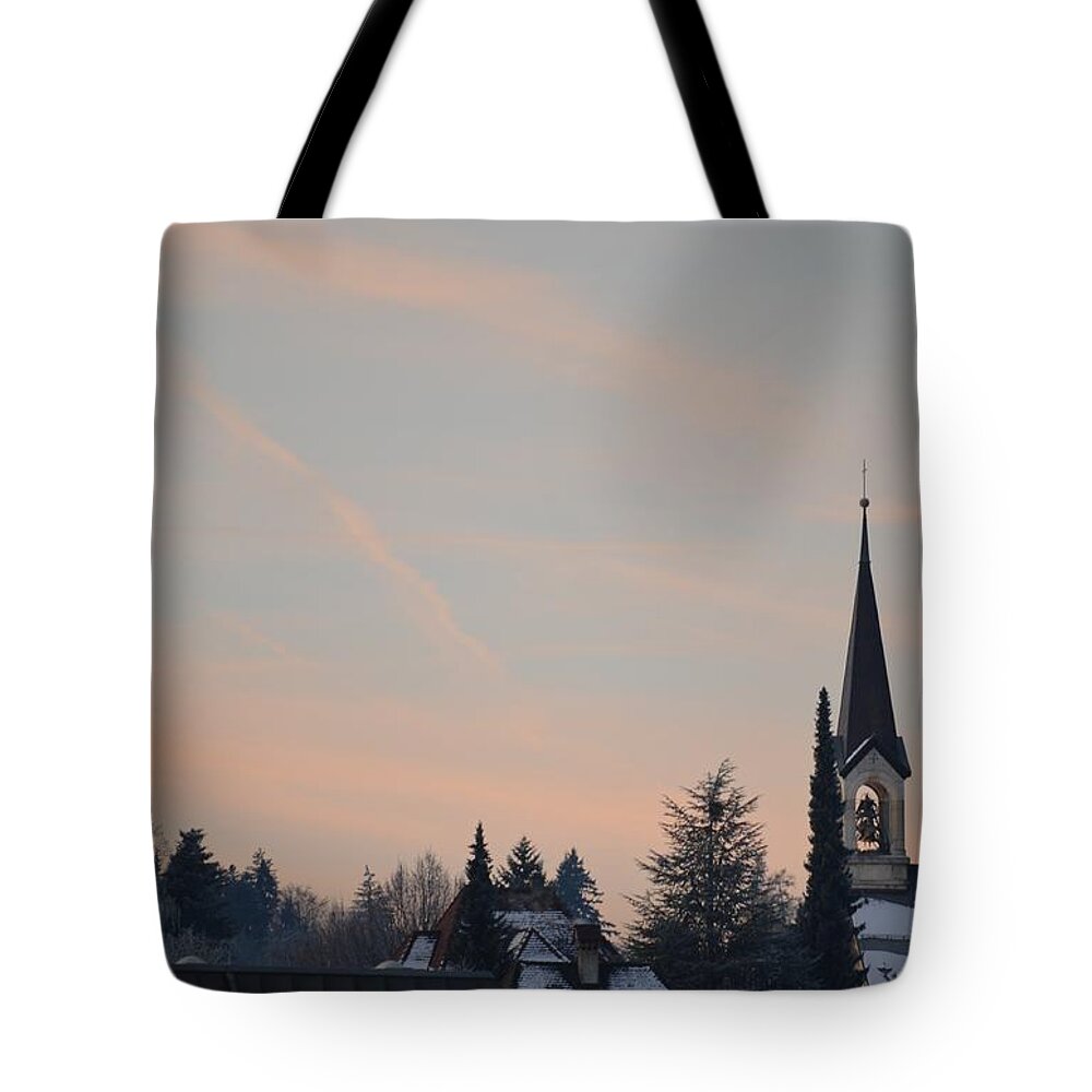 Andscape Tote Bag featuring the photograph Frozen sky 2 by Felicia Tica