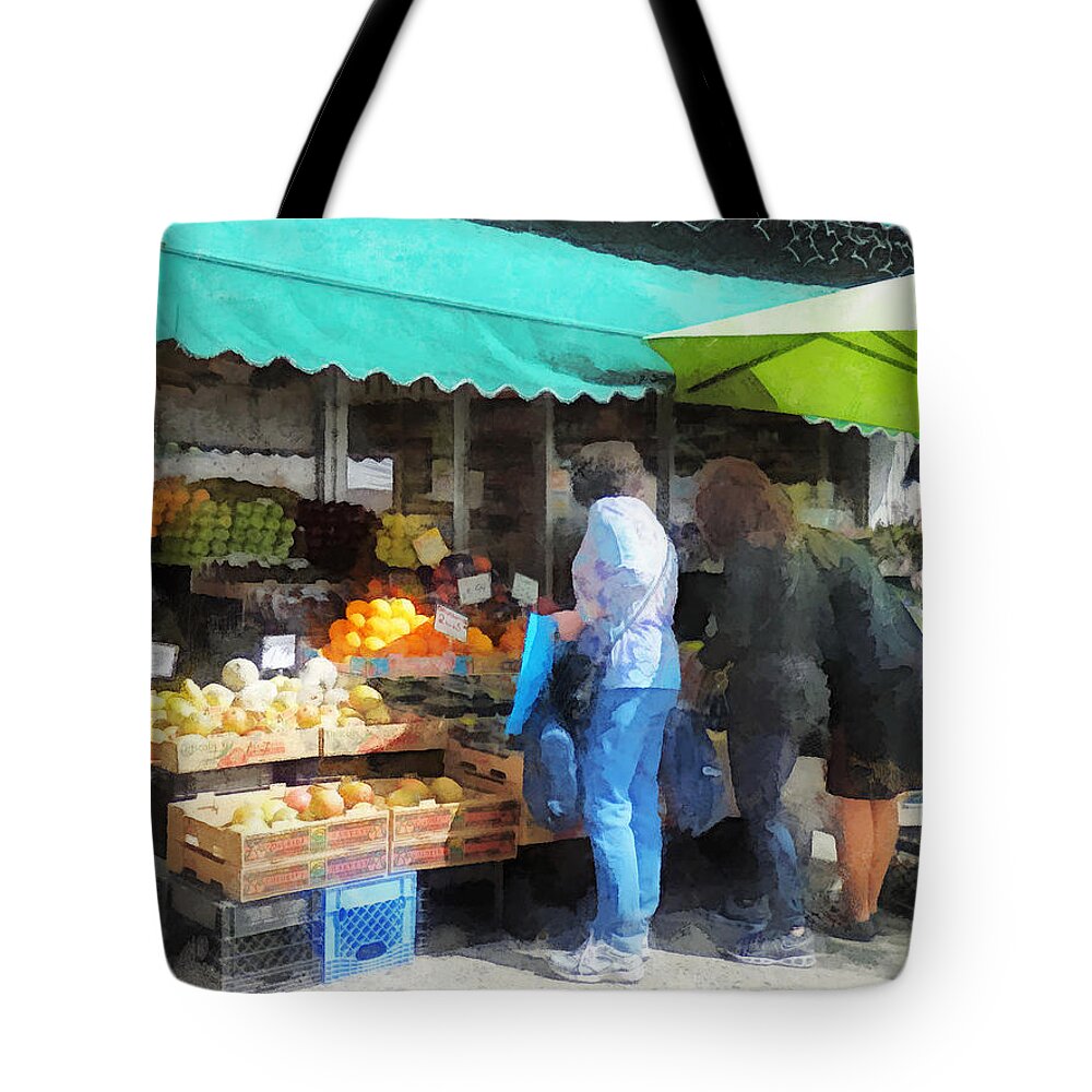 Fruit Tote Bag featuring the photograph Hoboken NJ - Fruit For Sale by Susan Savad