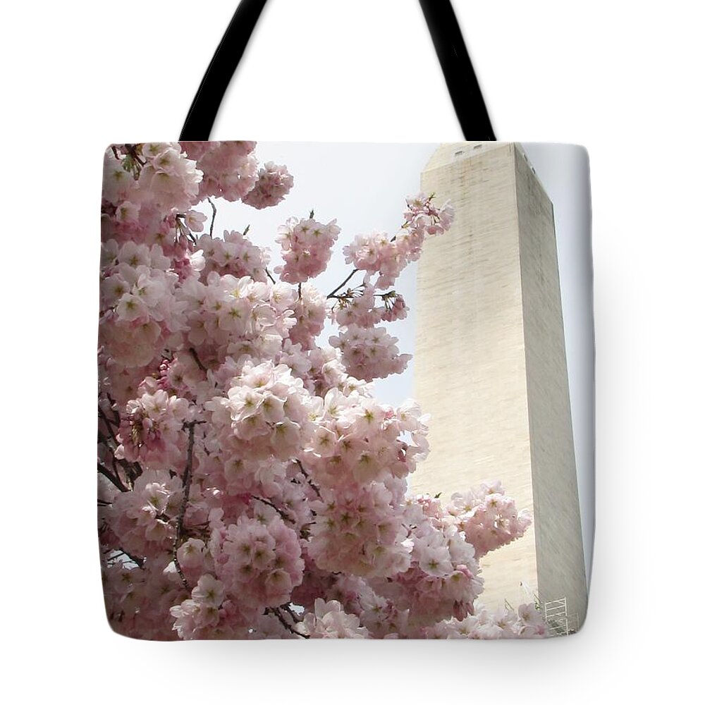 Cherry Tote Bag featuring the photograph Full Bloom in DC by Jennifer Wheatley Wolf