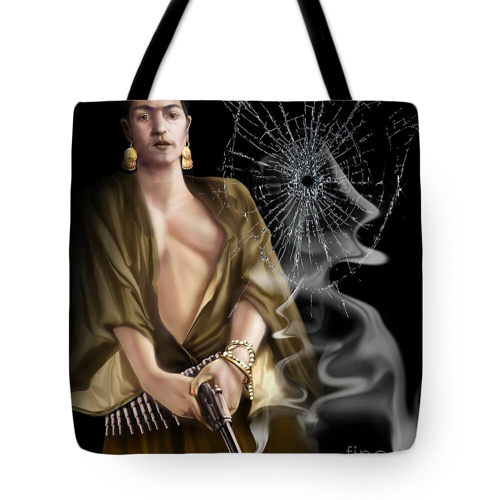 Frida Tote Bag featuring the painting Full Length Mirror Mirror - Frida by Reggie Duffie