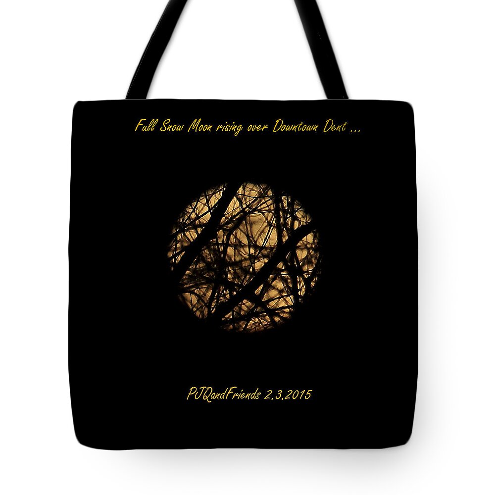 Full Snow Moon 2015 Tote Bag featuring the photograph Full Snow Moon 2015 by PJQandFriends Photography