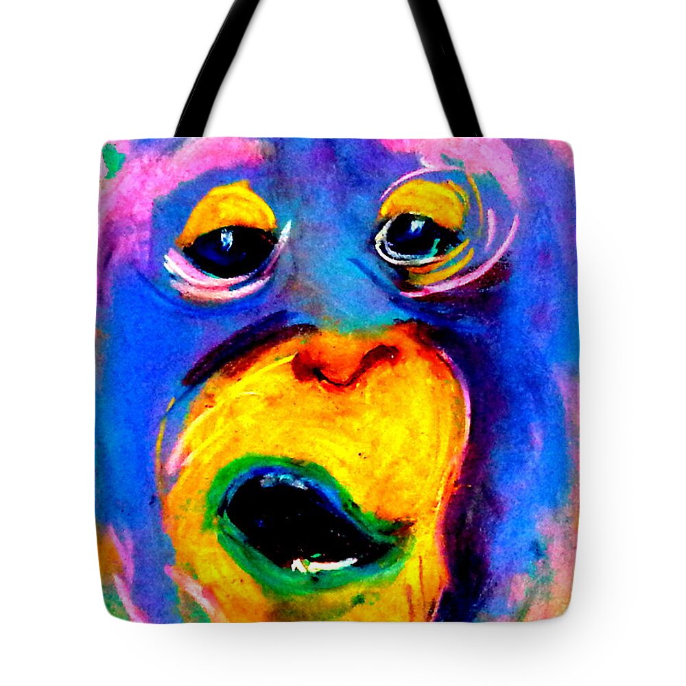 Animals Tote Bag featuring the painting Funky Monkey Art Print by Sue Jacobi