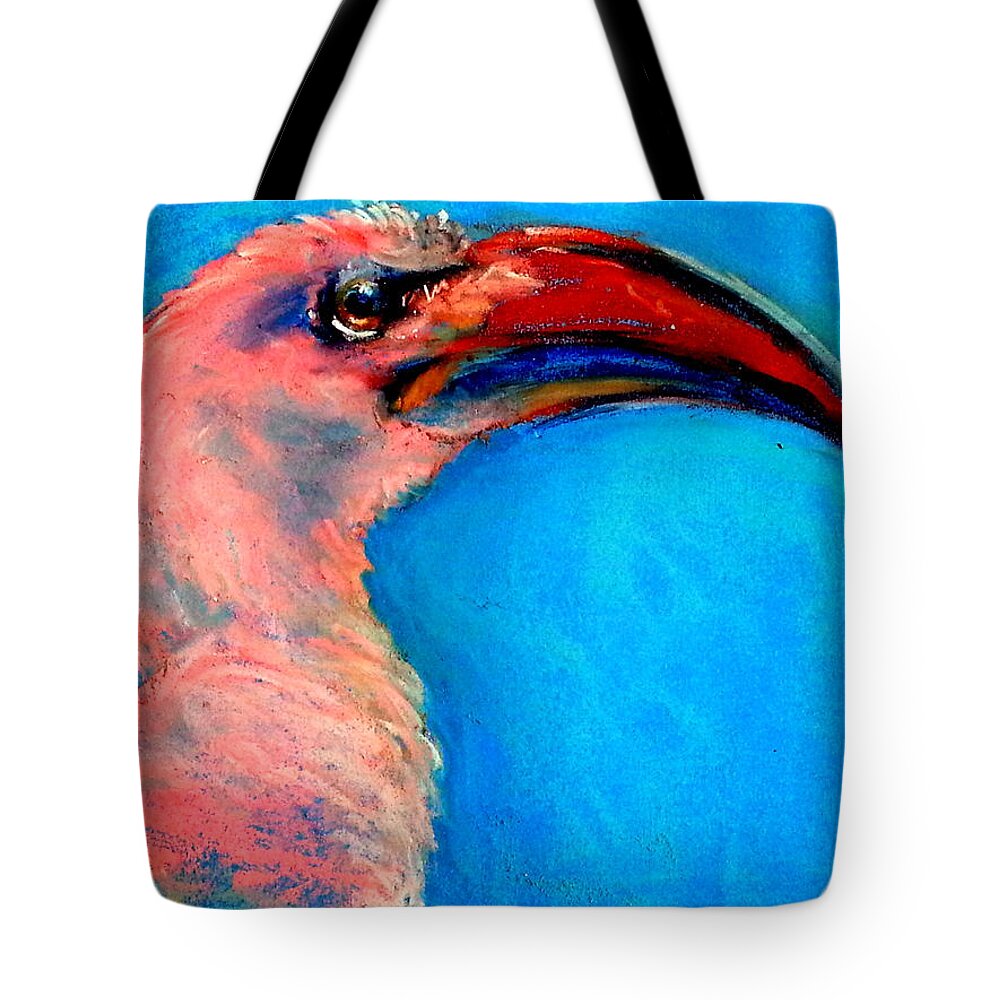 Art Tote Bag featuring the painting Funky Red-billed Hornbill Art Print by Sue Jacobi