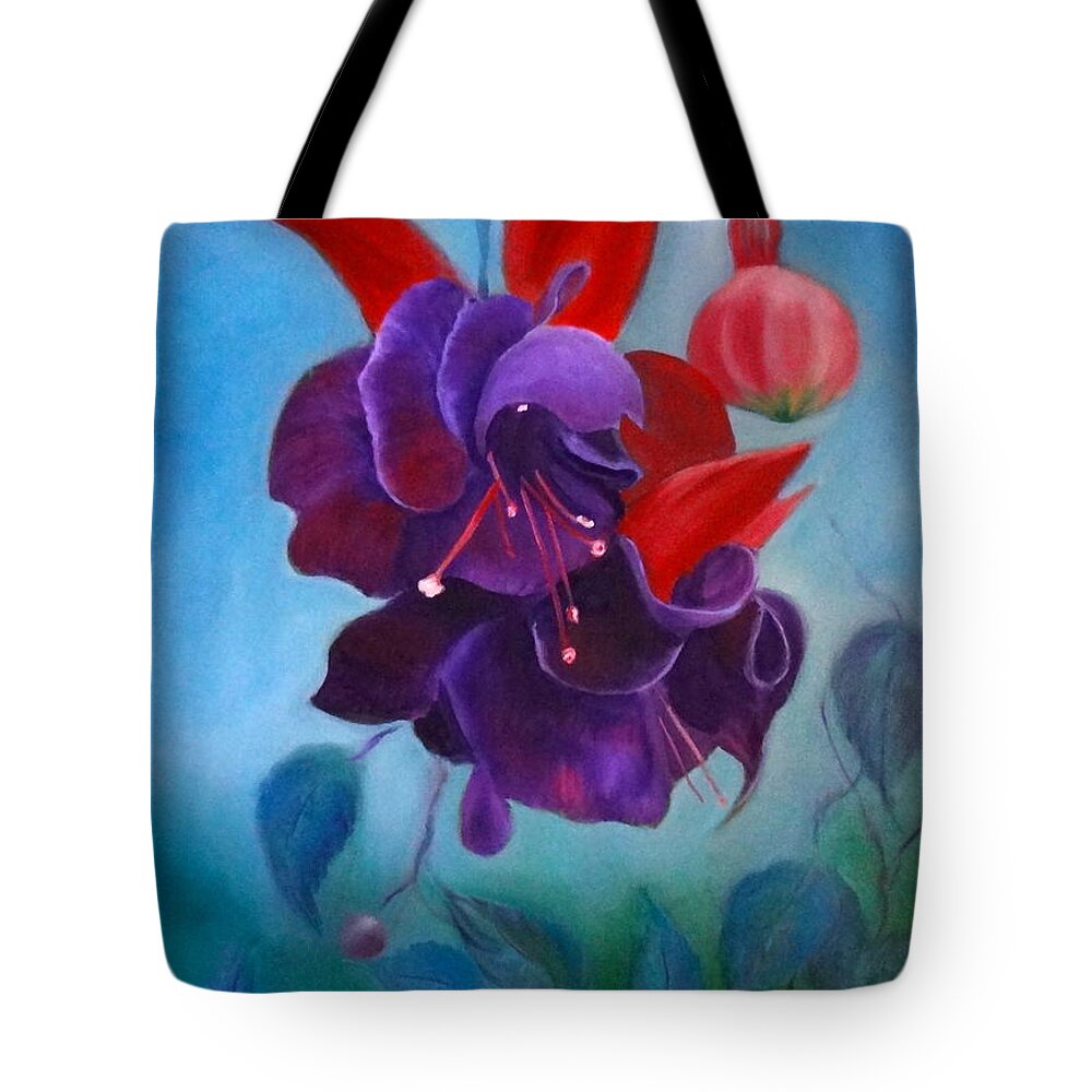 Flower Tote Bag featuring the painting Fuchsia by Jenny Lee