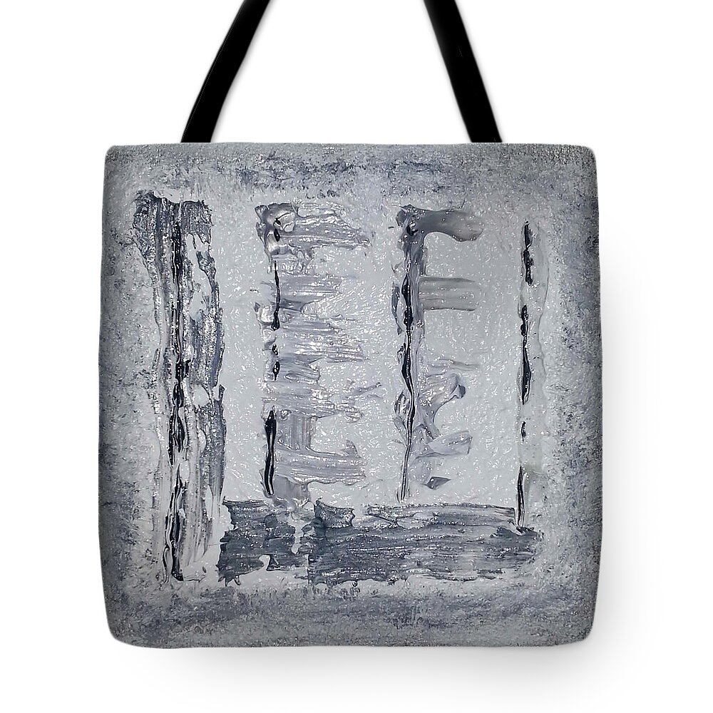Abstract Painting Tote Bag featuring the painting G2 - greys by KUNST MIT HERZ Art with heart