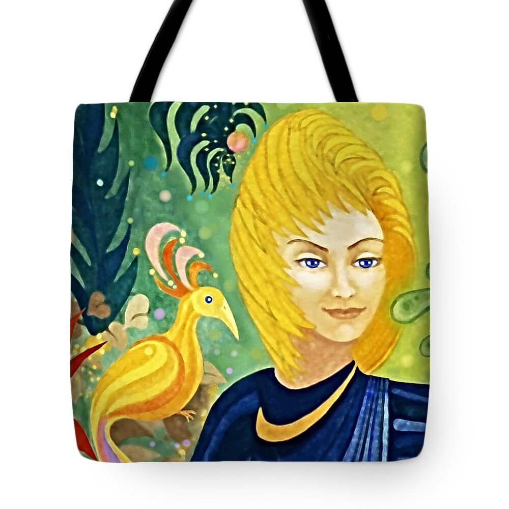 Gaia Tote Bag featuring the painting Gaia - Spirit of Nature by Hartmut Jager