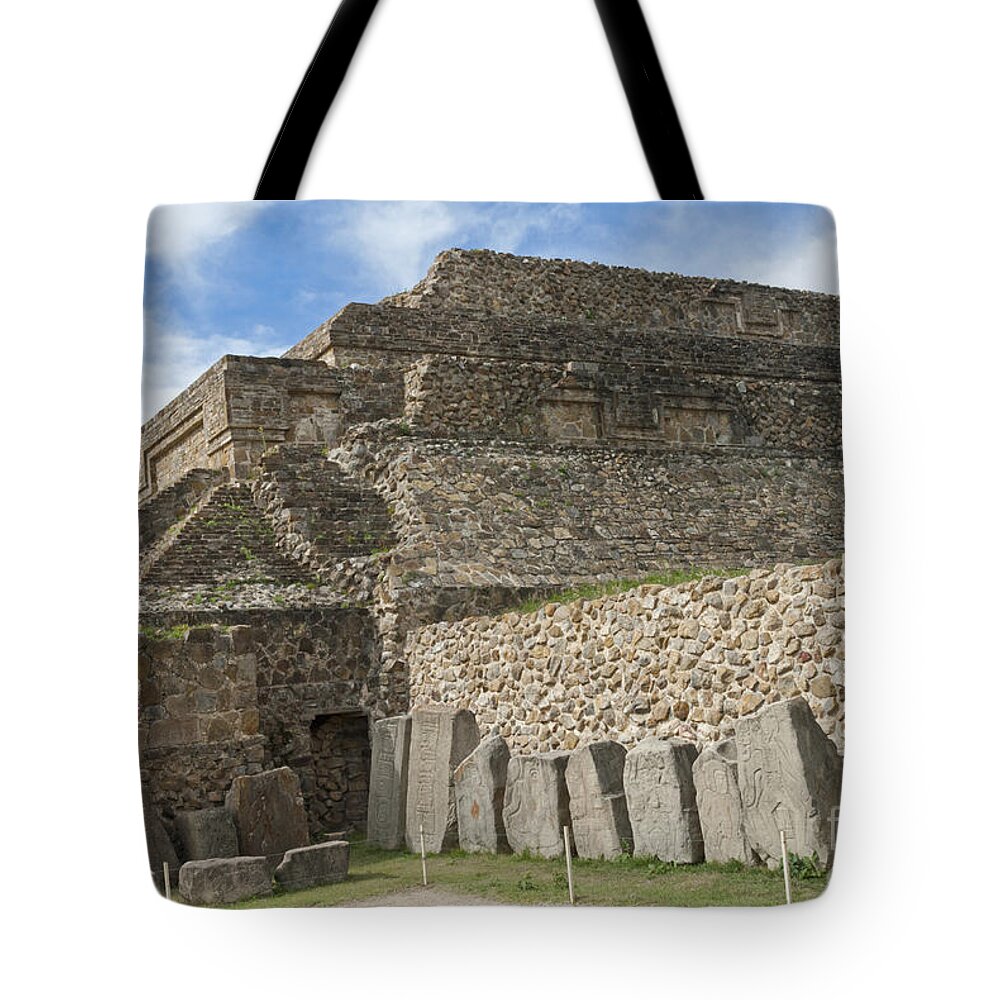 Travel Tote Bag featuring the photograph Gallery Of The Dancers At Monte Alban by Richard & Ellen Thane