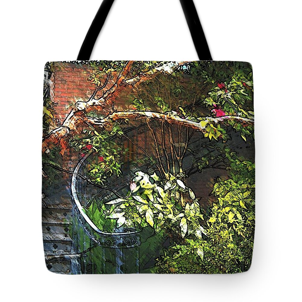 Stairs Tote Bag featuring the photograph Garden Climb by John Duplantis