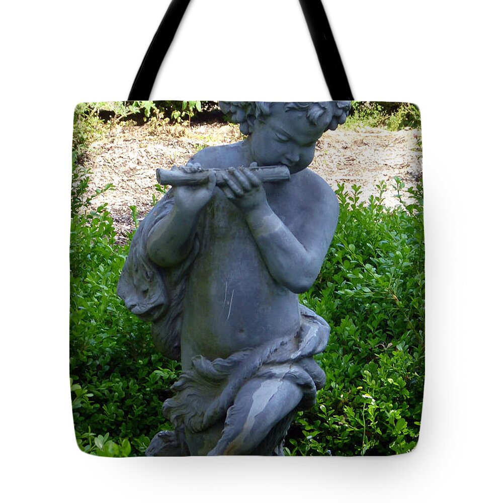 Flute Tote Bag featuring the photograph Garden Flutist by Richard Bryce and Family