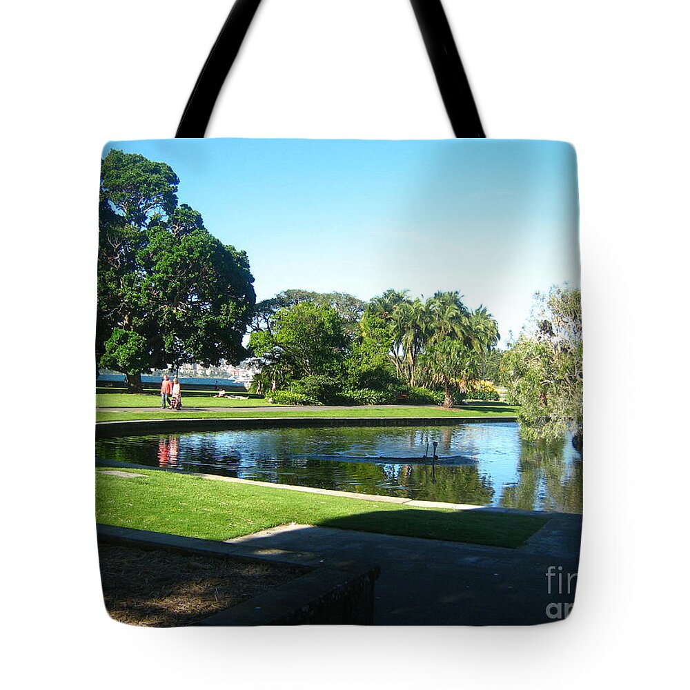 Pond Tote Bag featuring the photograph Sydney Botanical Garden Lake by Leanne Seymour