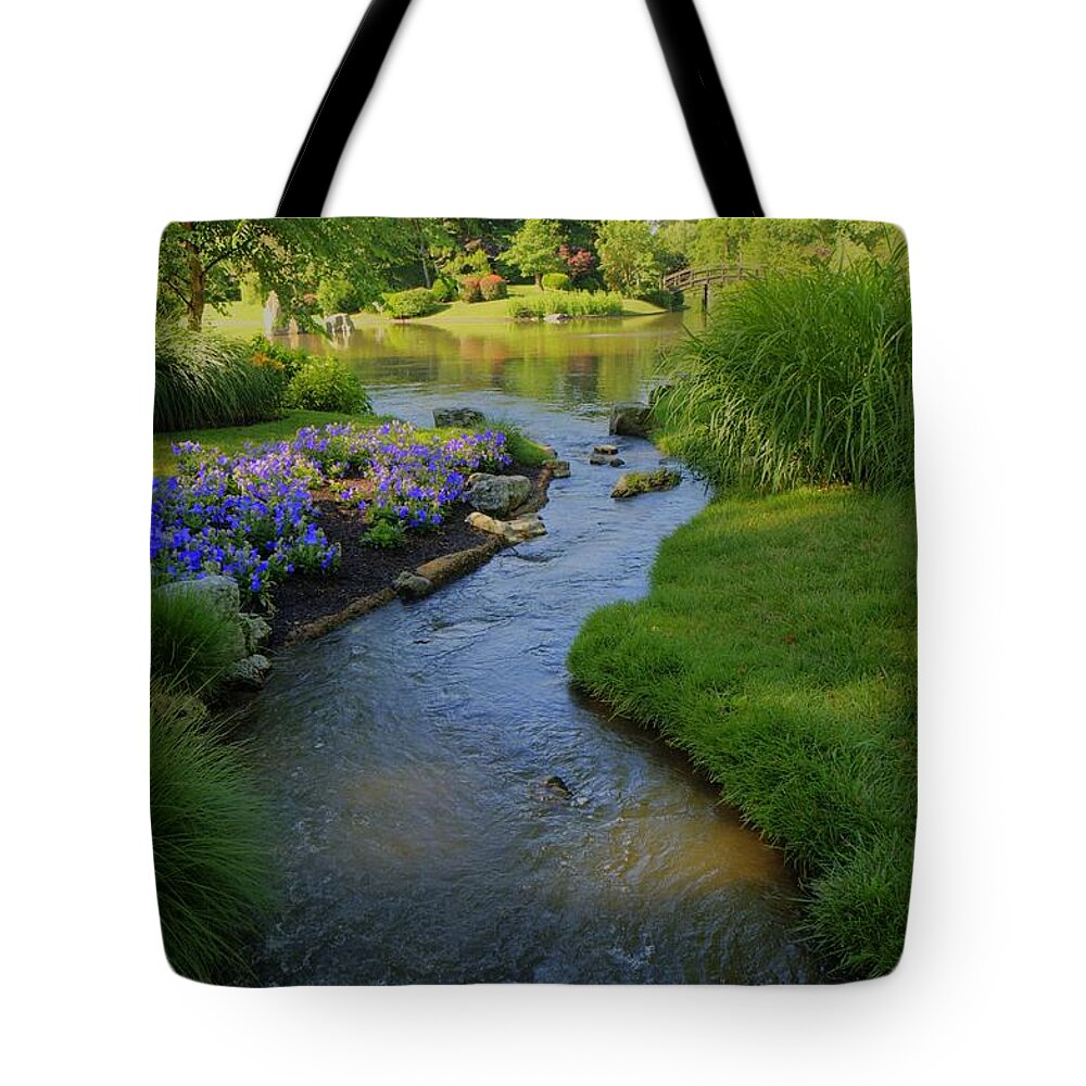 Garden Tote Bag featuring the photograph Garden Stream HDR #9795 by Crystal Nederman