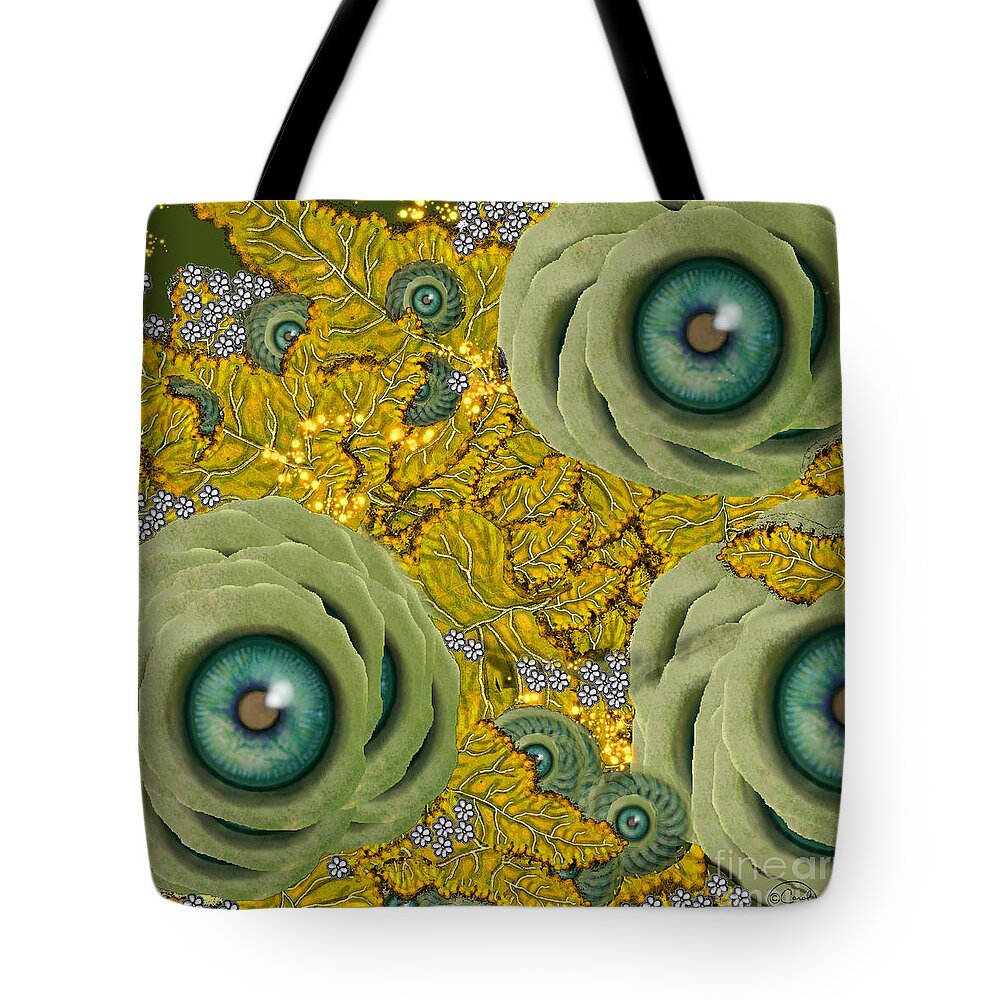 Eye Tote Bag featuring the digital art Garden View by Carol Jacobs