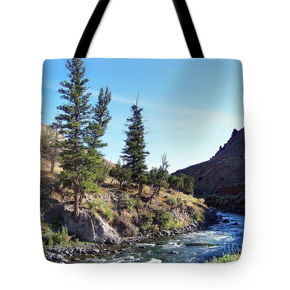 River Tote Bag featuring the photograph Gardiner River by Charles Robinson