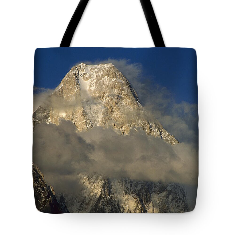 Feb0514 Tote Bag featuring the photograph Gasherbrum Iv Western Face Pakistan by Ned Norton