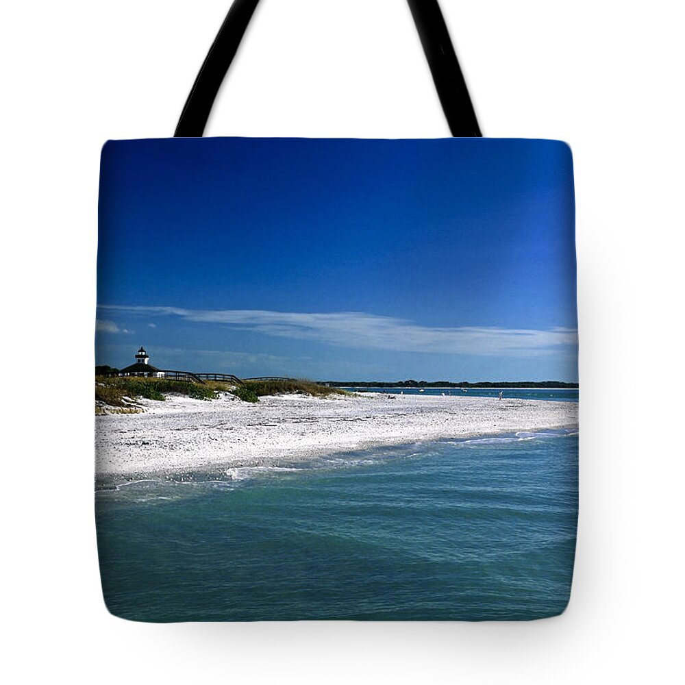 Gasparilla Island Tote Bag featuring the photograph Gasparilla Island and Lighthouse by Sally Weigand