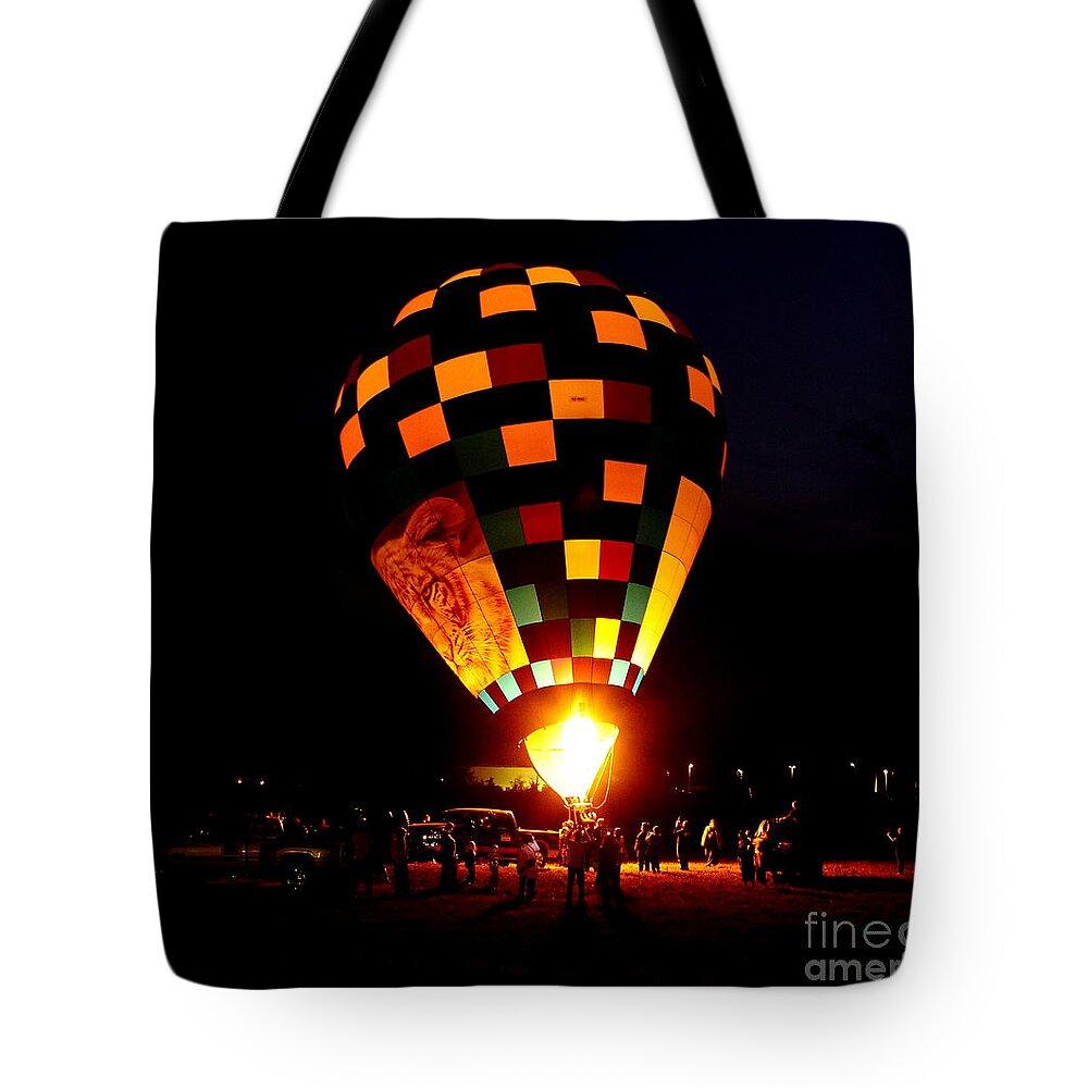 Balloon Tote Bag featuring the photograph Gathering For Night Glow by Robert Frederick