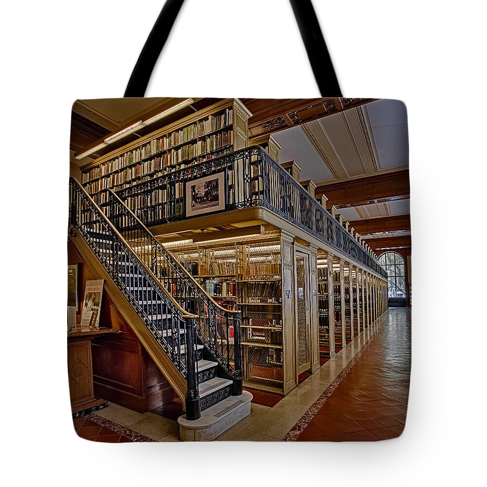 New York Public Library Tote Bag featuring the photograph Genealogy Room NY Public Library by Susan Candelario