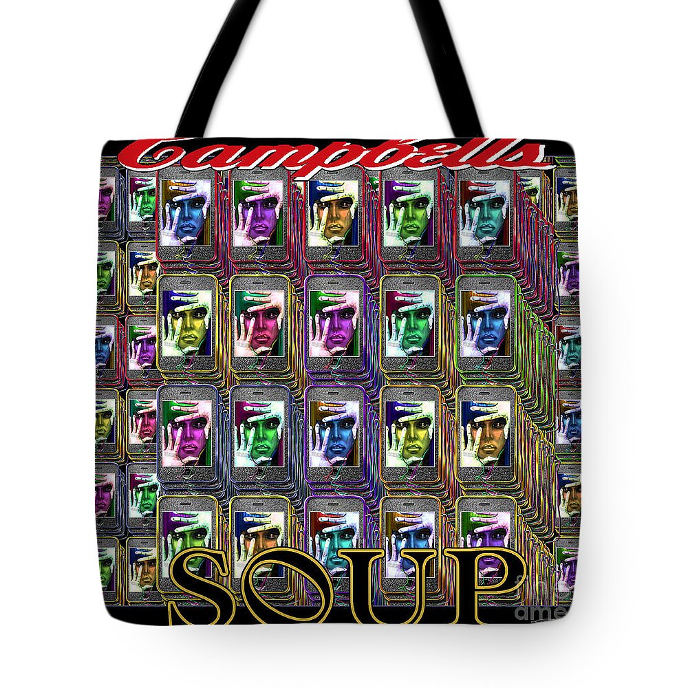 Campbells Soup Tote Bag featuring the painting Generation Blu - The New Campbell Soup by Reggie Duffie