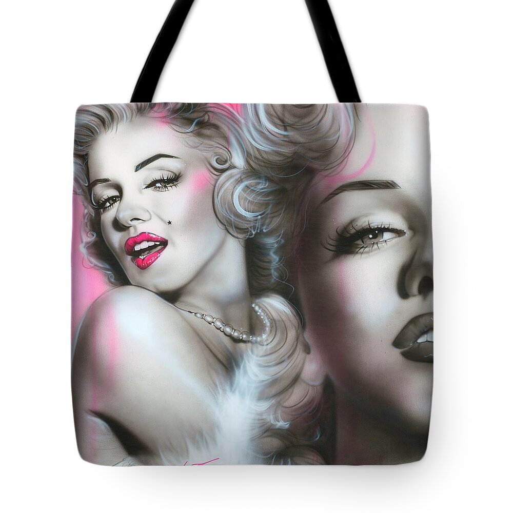 Marilyn Monroe Tote Bag featuring the painting Gentlemen Prefer Blondes by Christian Chapman Art