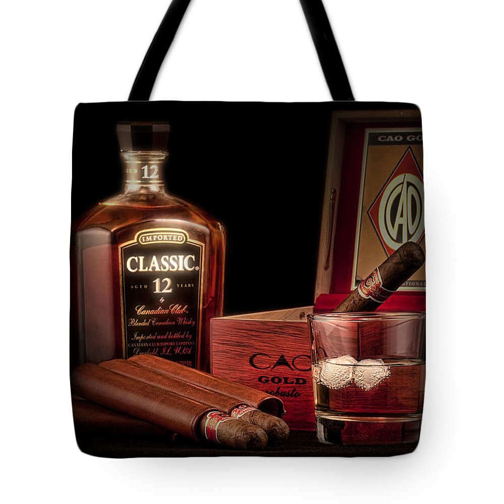 Aged Tote Bag featuring the photograph Gentlemen's Club Still Life by Tom Mc Nemar