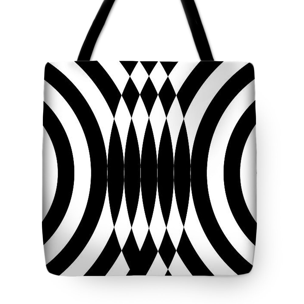 Black Tote Bag featuring the digital art Geomentric Circle 4 by Amy Kirkpatrick