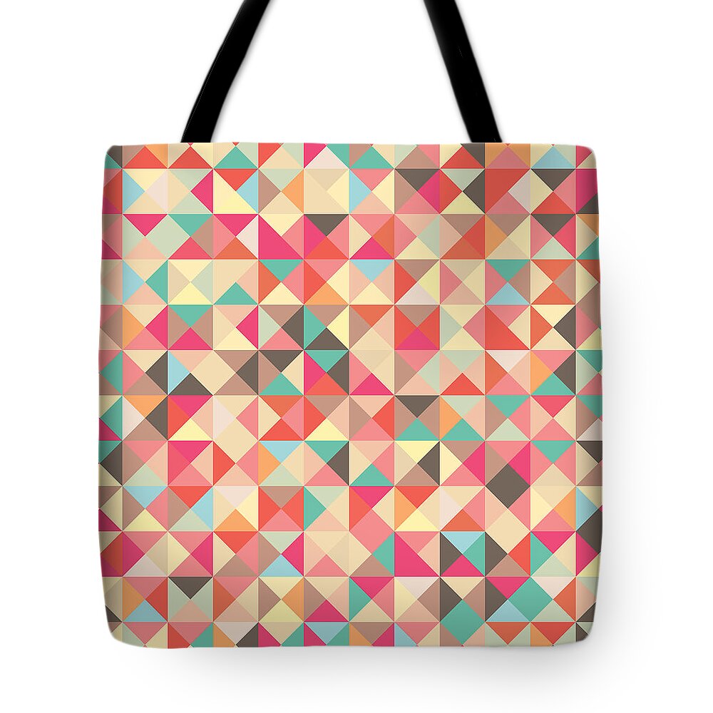 Pixel Tote Bag featuring the digital art Geometric Pattern by Mike Taylor