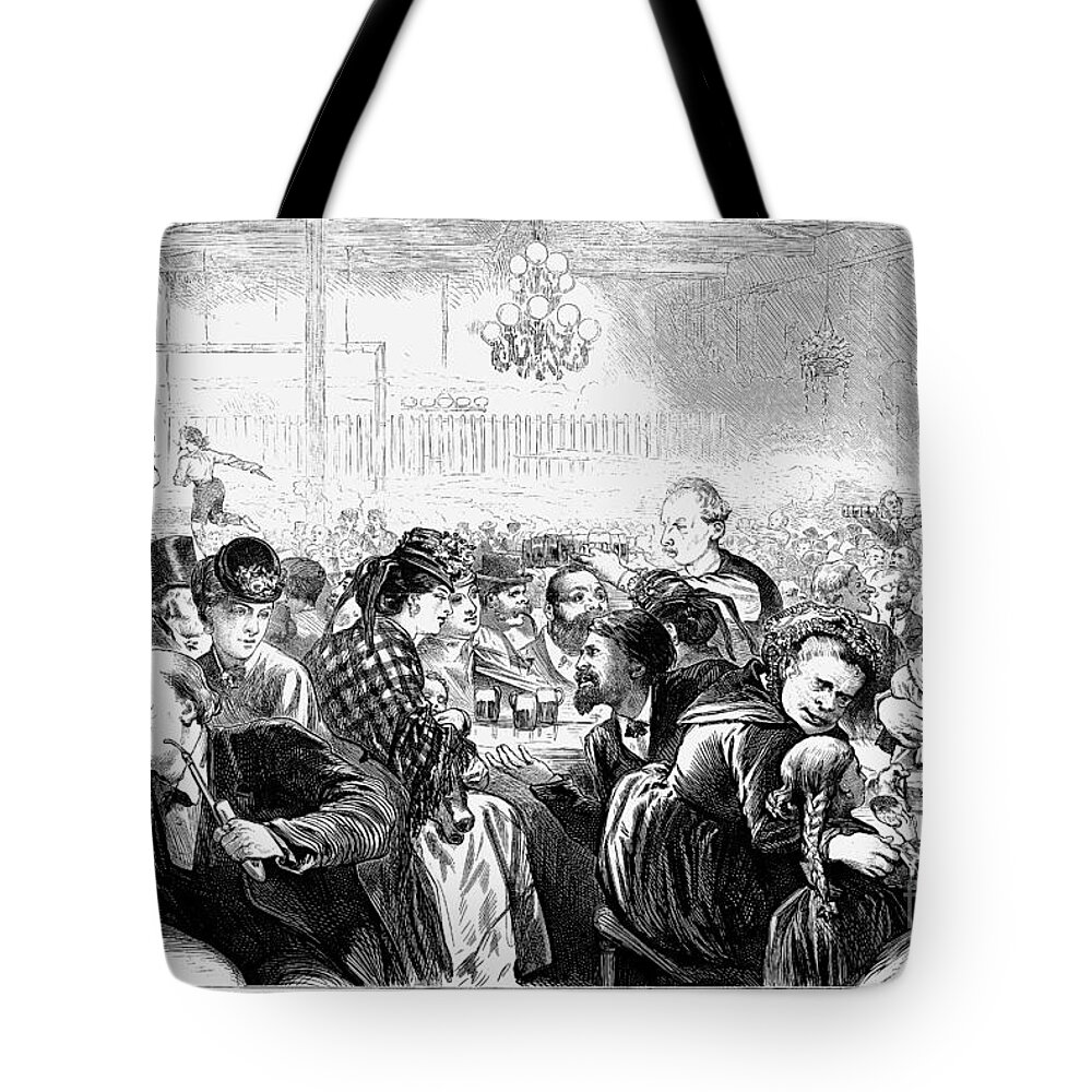 1872 Tote Bag featuring the photograph German Beer Hall by Granger