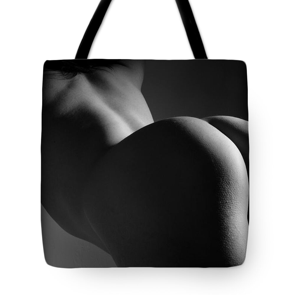 Nude Tote Bag featuring the photograph Getting a Little Behind in My Work by Joe Kozlowski