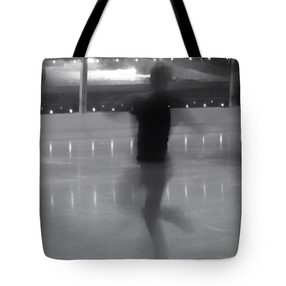 Skater Tote Bag featuring the photograph Ghostly Skater by Donna Blackhall