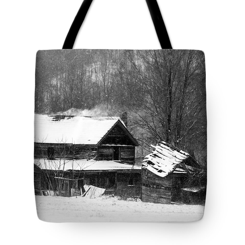 Snow Tote Bag featuring the photograph Ghosts of Winters Past by John Haldane