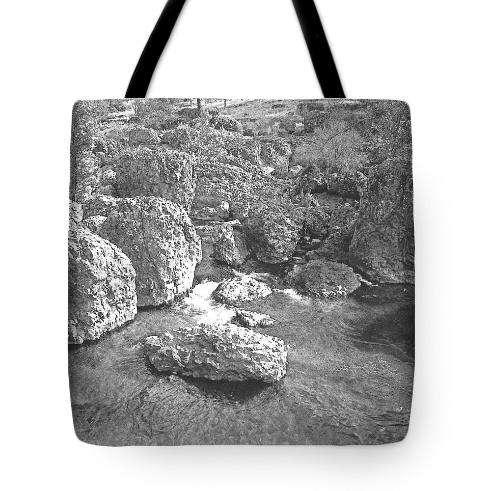  Creek Tote Bag featuring the photograph Giant Lava Boulders by Frank Wilson