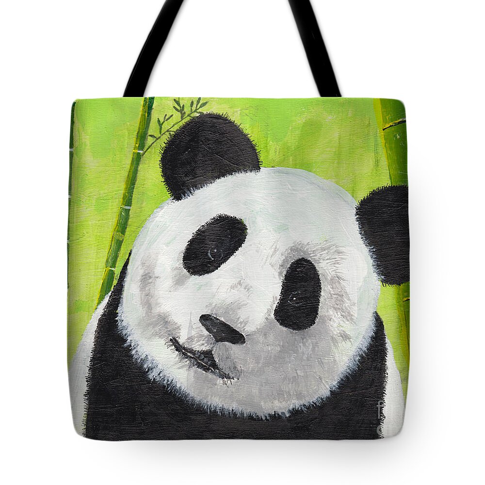 Panda Bear Tote Bag featuring the painting Giant Panda by David Jackson