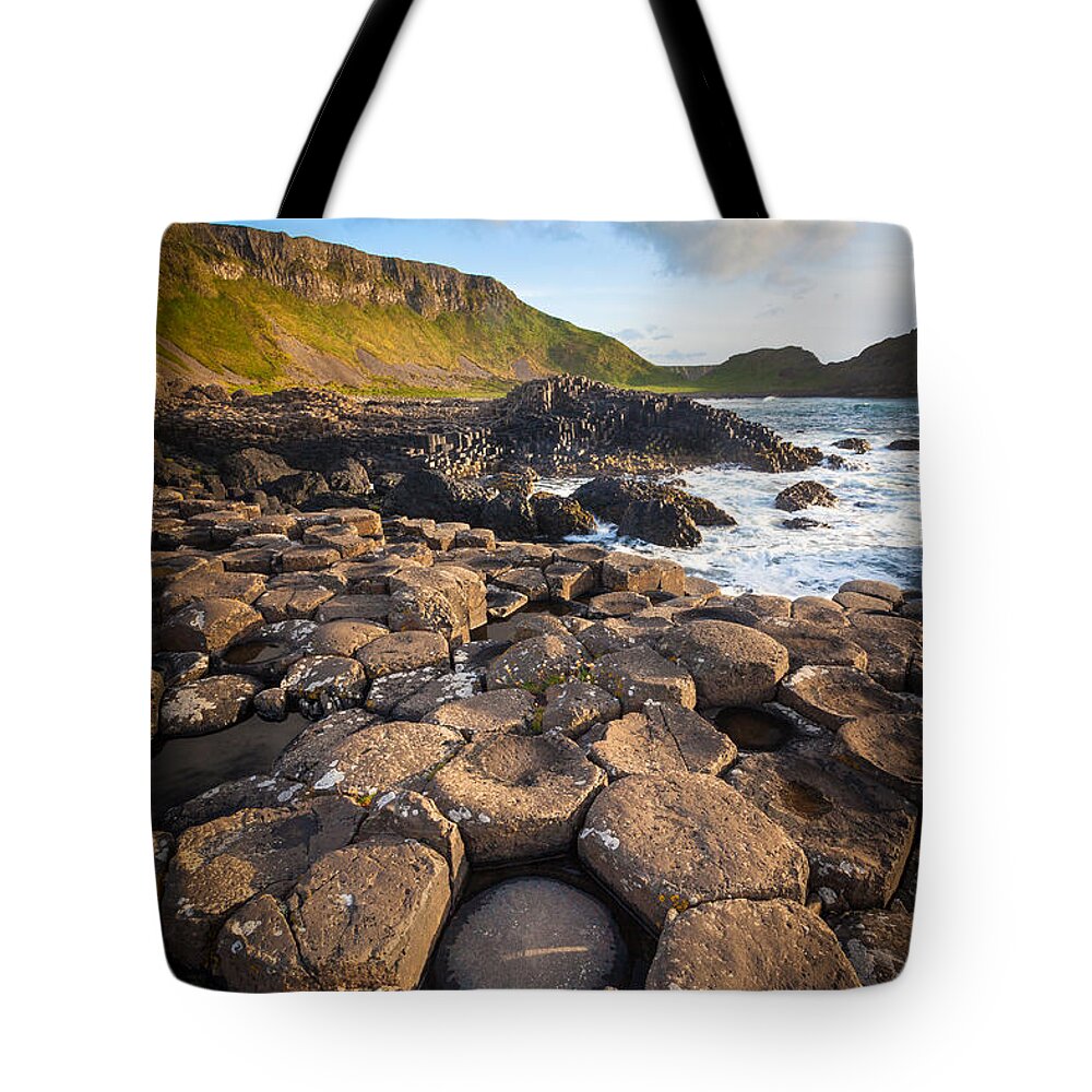 Europe Tote Bag featuring the photograph Giant's Causeway Circle of Stones by Inge Johnsson