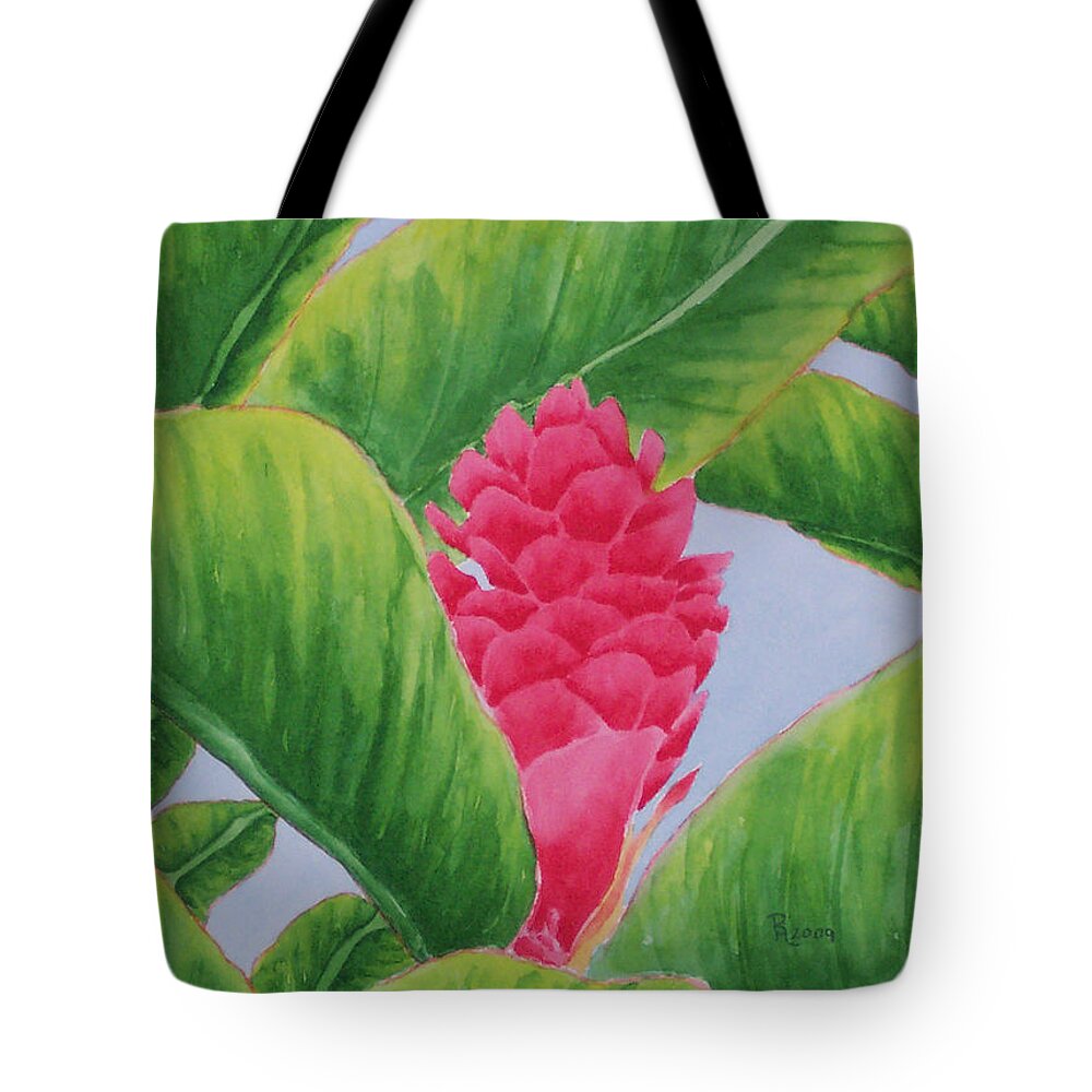 Ginger Tote Bag featuring the painting Ginger by Rhonda Leonard