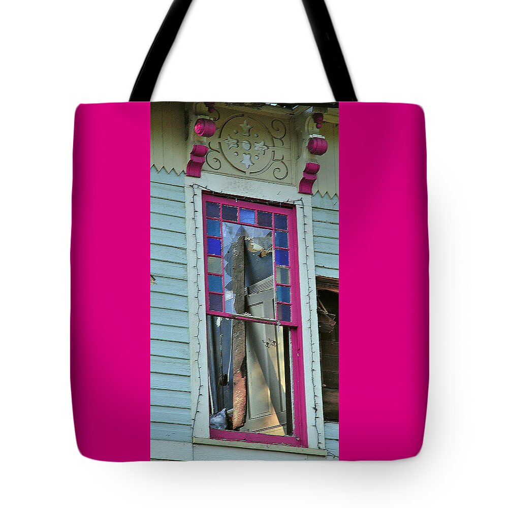 Vintage House Tote Bag featuring the digital art Burnt Gingerbread At The Pride House Jefferson Texas by Pamela Smale Williams