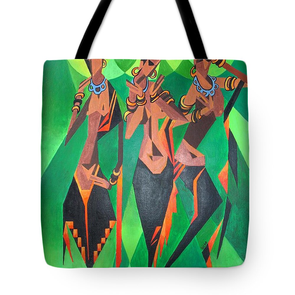  Tote Bag featuring the painting Girls Just Wanna Have Fun by Taiche Acrylic Art