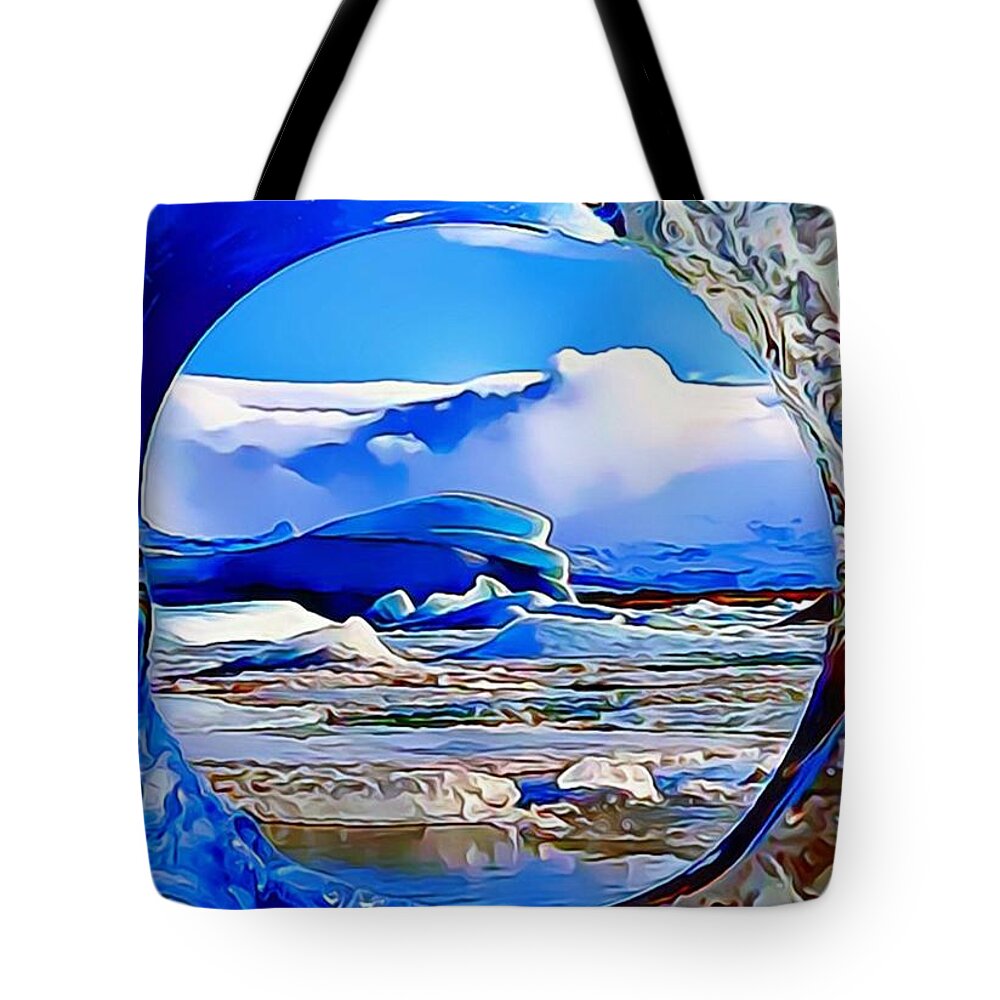 Glacier Tote Bag featuring the painting Glacier by Catherine Lott