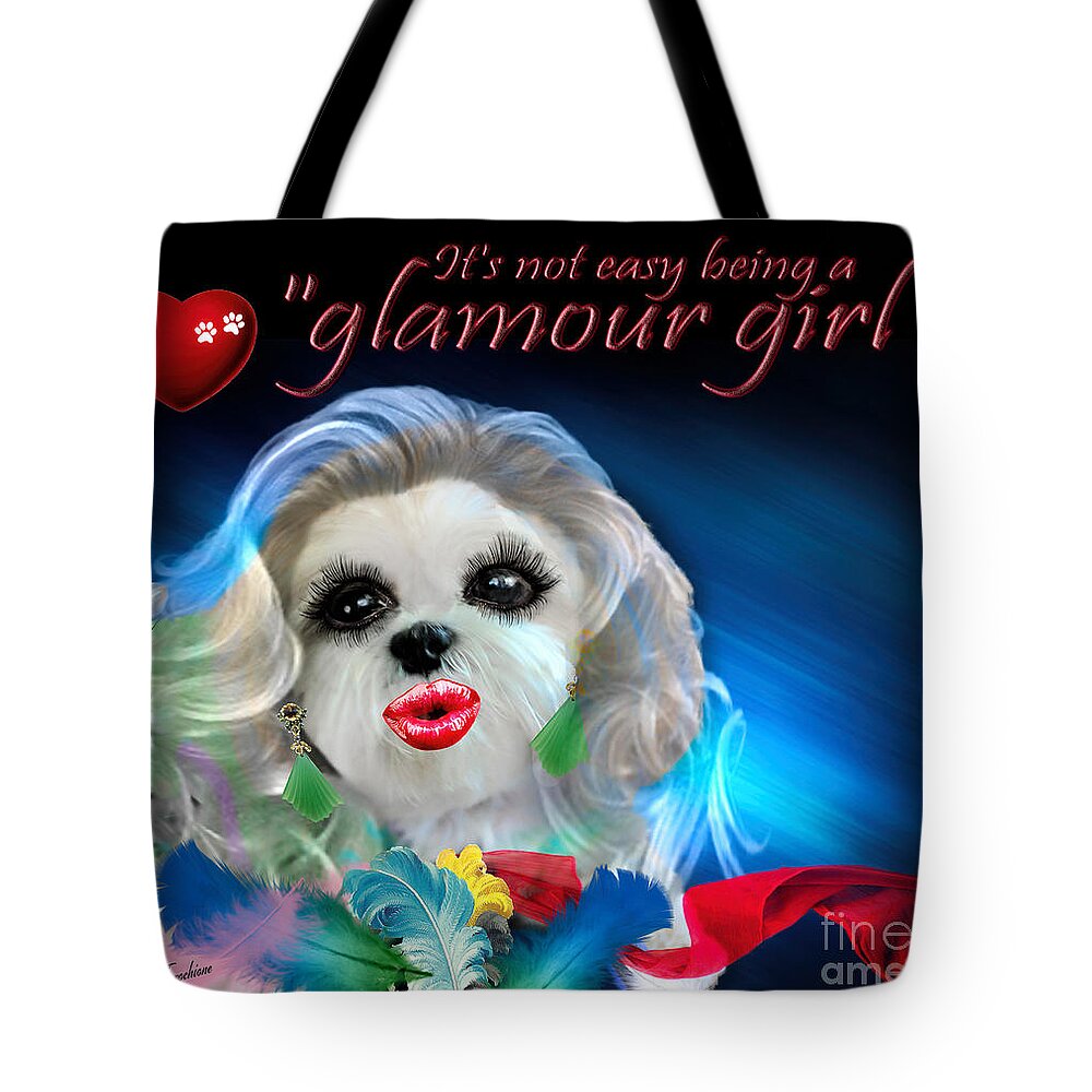 Hollywood Makeover Tote Bag featuring the digital art Glamour Girl-3 by Kathy Tarochione
