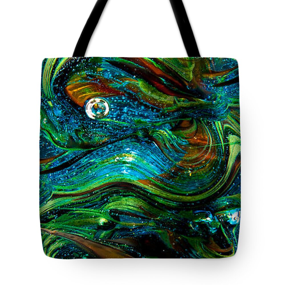 Glass Tote Bag featuring the photograph Glass Macro Abstract 13E7 by David Patterson