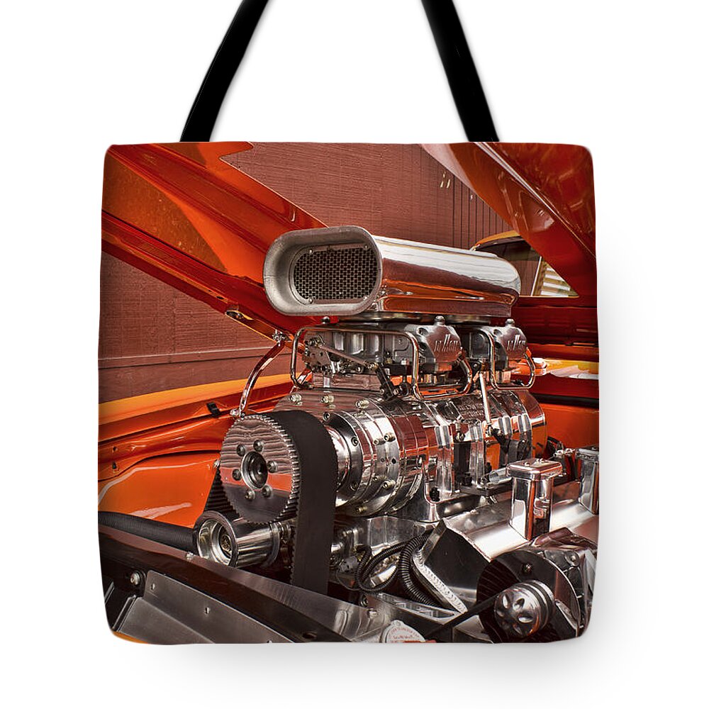 Engine Tote Bag featuring the photograph Gleaming Fast by Ron Roberts