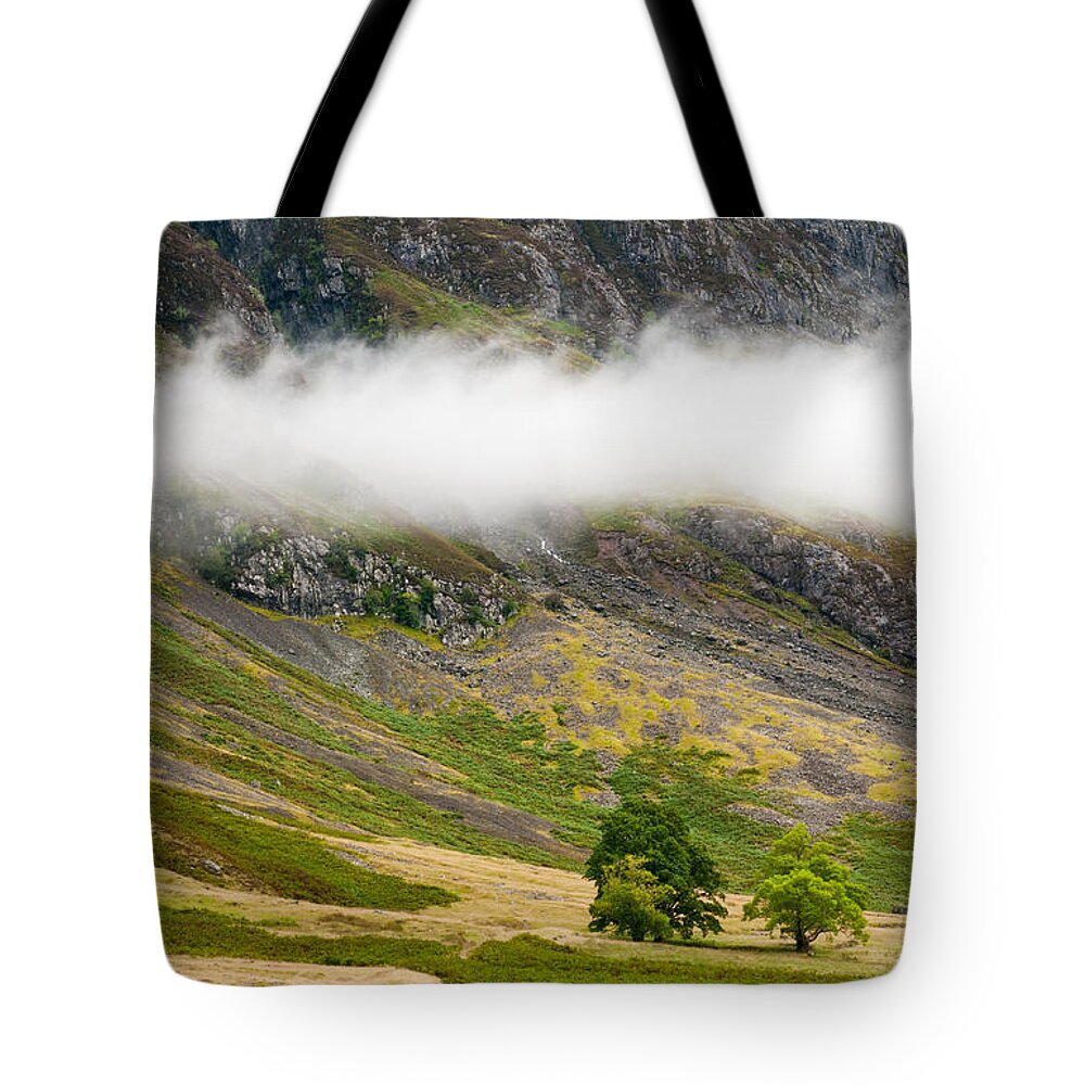 Michalakis Ppalis Tote Bag featuring the photograph Misty Mountain Landscape by Michalakis Ppalis