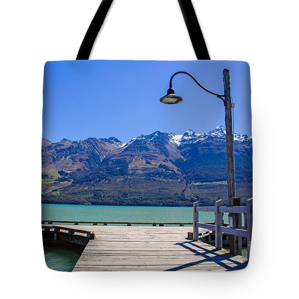 Pier Tote Bag featuring the photograph Glenorchy Pier by Nicholas Blackwell