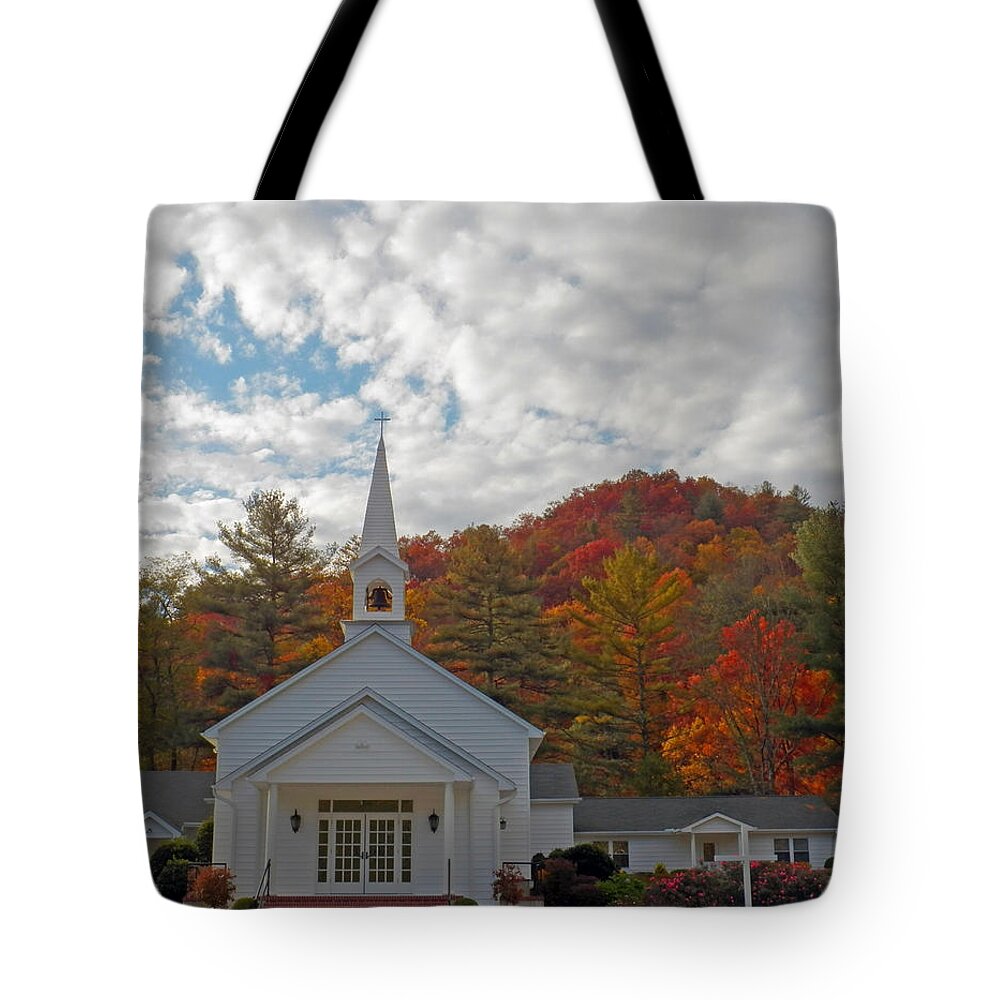 Country Church Tote Bag featuring the photograph Glenville in Autumn by Jennifer Robin