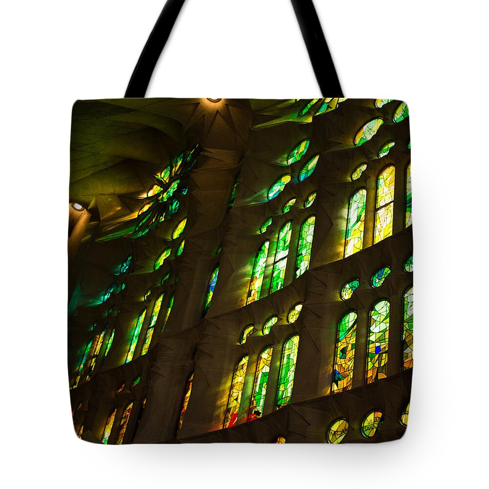 Sagrada Familia Tote Bag featuring the photograph Glorious Colors and Light by Georgia Mizuleva
