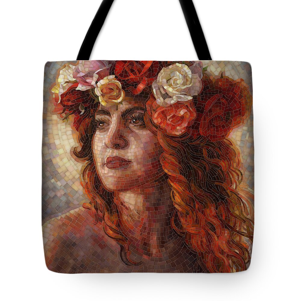 Glass Tote Bag featuring the painting Glory by Mia Tavonatti