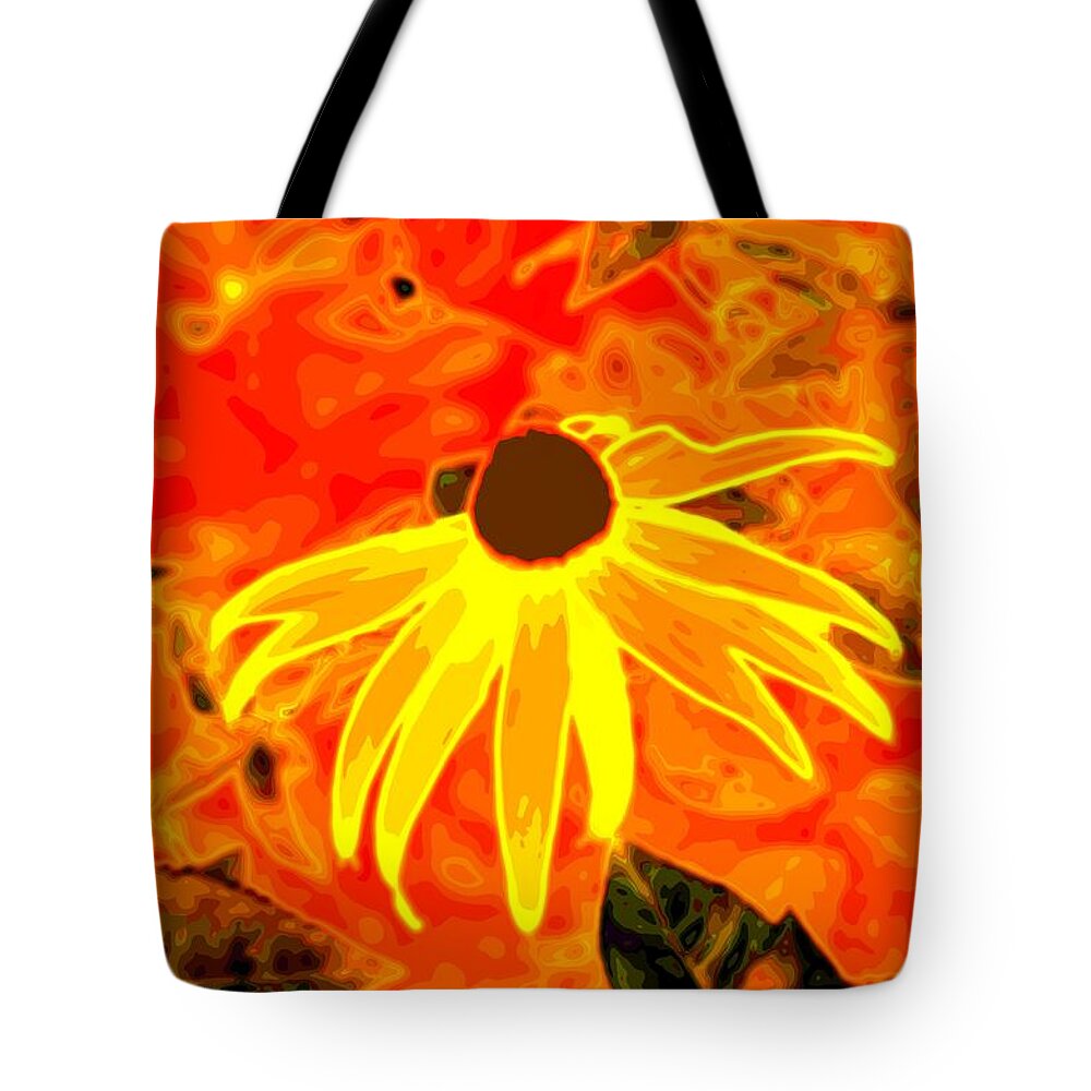 Black-eyed Susan Tote Bag featuring the photograph Glowing Embers by Laureen Murtha Menzl